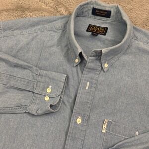 Chaps Ralph Lauren Mens Long Sleeve Button Down Shirt Blue Size L 16.5 34/35‎